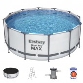 Бассейн  Bestway Steel Pro Max 366х122см 10250 каркас+фильтр+насос+лестница 56420BW