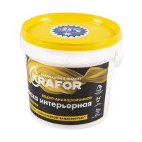 Краска KRAFOR в/д латексная интерьерная влагостойкая 6,5кг (желтая)