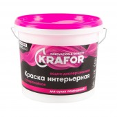 Краска KRAFOR в/д интерьерная суперстойкая 6,5кг (розовая)