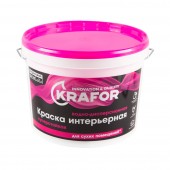 Краска KRAFOR в/д интерьерная суперстойкая 14кг (розовая)