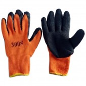 Перчатки двойные утепленные черные/оранжевые