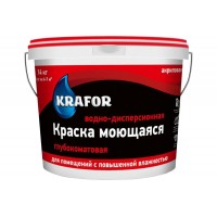 Краска KRAFOR в/д интерьерная глубокоматовая моющаяся 14кг (красная)