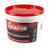 Краска KRAFOR в/д интерьерная глубокоматовая моющаяся 1,5кг (красная)