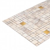 Панель ПВХ Грейс 955х480мм Мозайка Мрамор с золотом