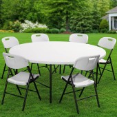 Набор садовой мебели Марья белый стол (180х74) +6стул (53х46х87)GREEN DAYS